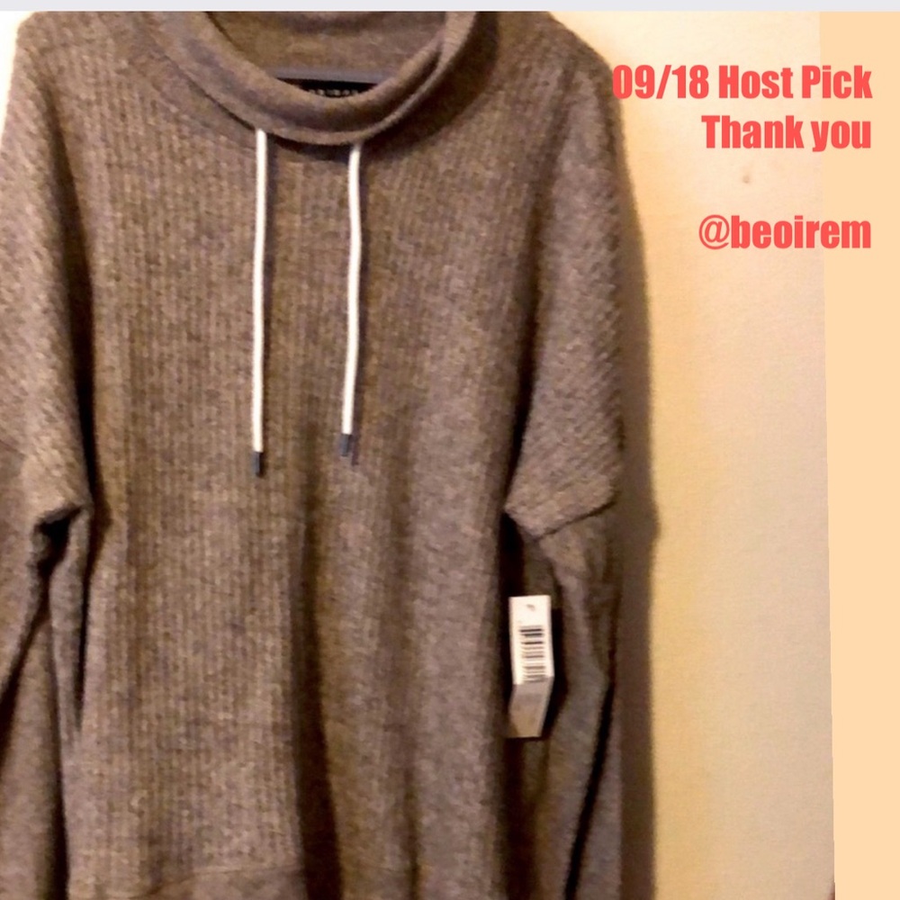 Tribal sweater oatmeal with drawstring sweater size 2x New!